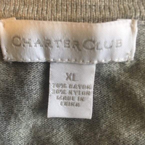 Charter Club Grey Animal Print Sweater Good Weight - Picture 5 of 8